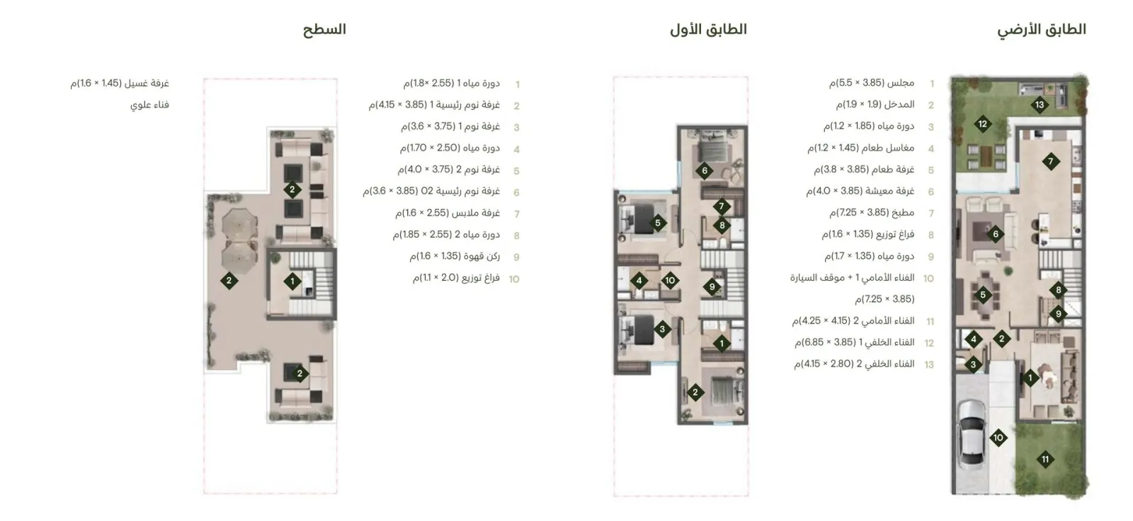 مخطط تاون هاوس نموذج A-Mid