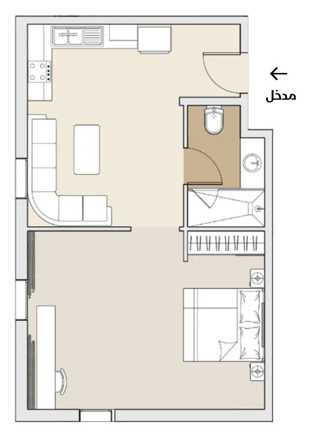 مخطط جناح فندقي – نموذج C